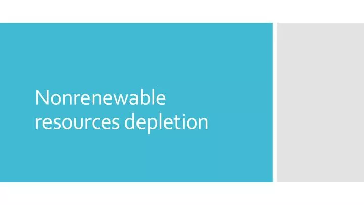 nonrenewable resources depletion