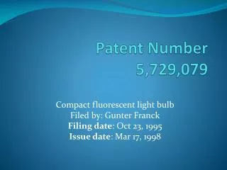 Patent Number 5,729,079