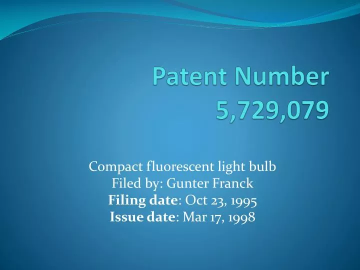 patent number 5 729 079