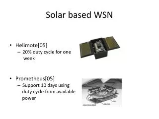 Solar based WSN