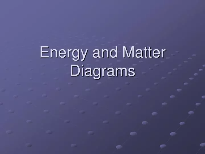 energy and matter diagrams