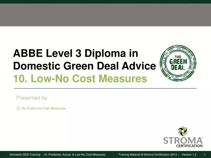 abbe level 3 diploma in domestic green deal advice 10 low no cost measures