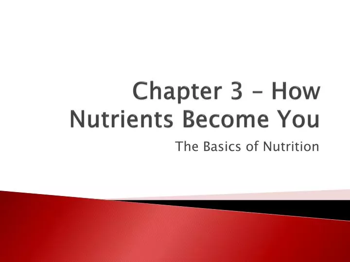 chapter 3 how nutrients become you