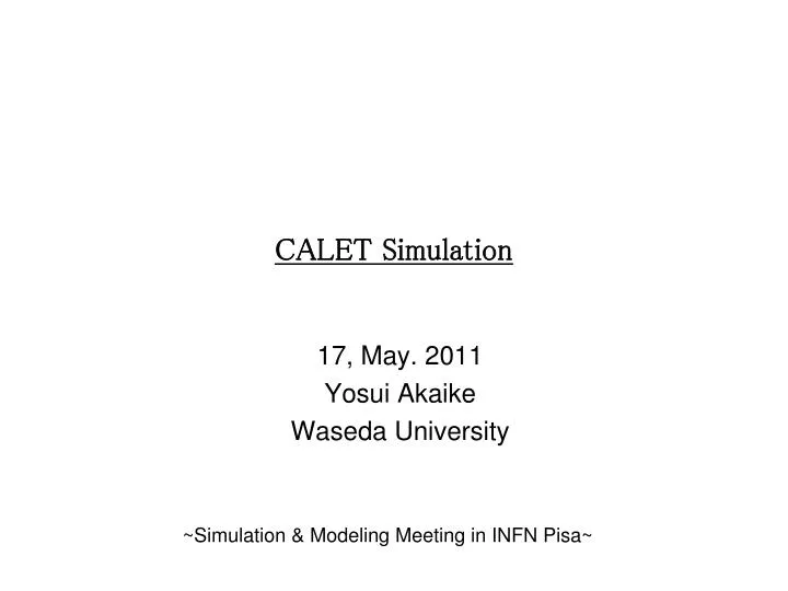 calet simulation