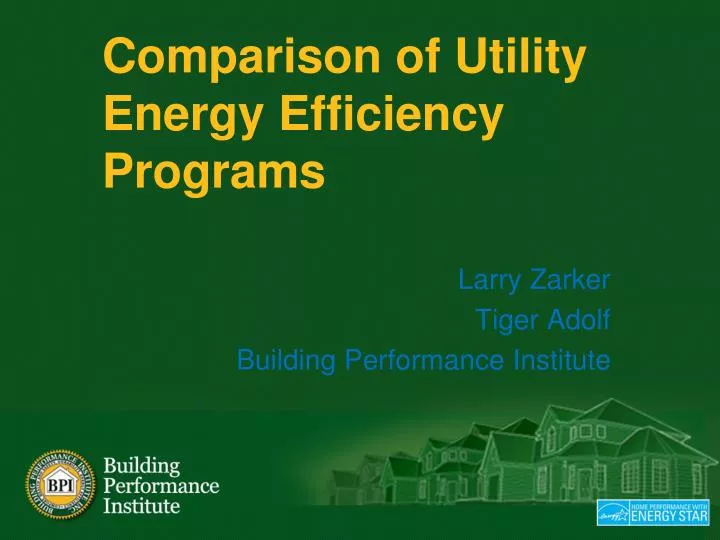 comparison of utility energy efficiency programs