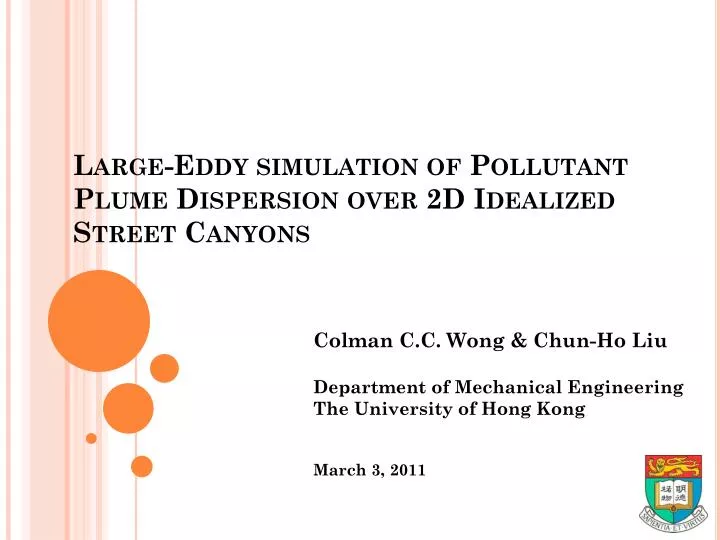 large eddy simulation of pollutant plume dispersion over 2d idealized street canyons