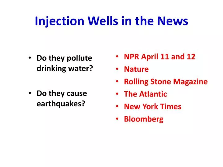 injection wells in the news