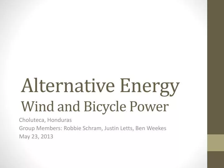 alternative energy wind and bicycle power