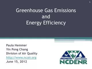 Greenhouse Gas Emissions and Energy Efficiency