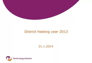 District heating year 2013