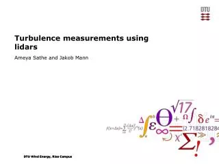 Turbulence measurements using lidars