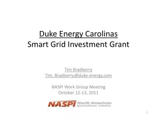 Duke Energy Carolinas Smart Grid Investment Grant
