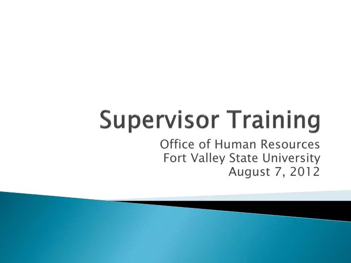 supervisor training
