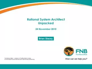 Rational System Architect Unpacked 24 November 2010