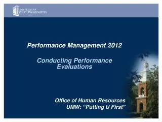 Performance Management 2012 Conducting Performance Evaluations
