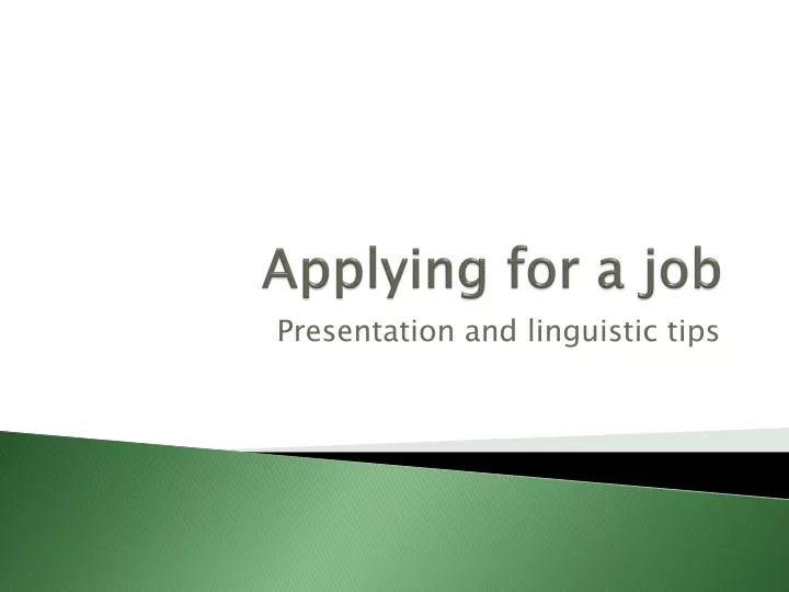 powerpoint presentation applying for a job