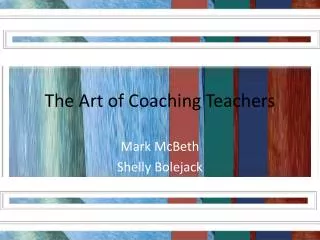 The Art of Coaching Teachers