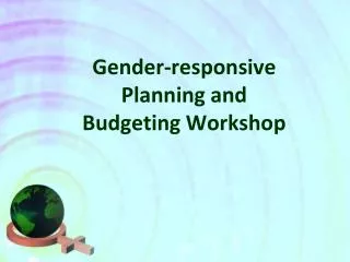 Gender-responsive Planning and Budgeting Workshop