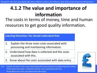 4.1.2 The value and importance of information