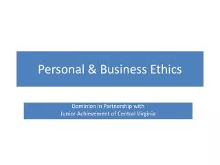 PPT - Personal Ethics PowerPoint Presentation, free download - ID:3929686