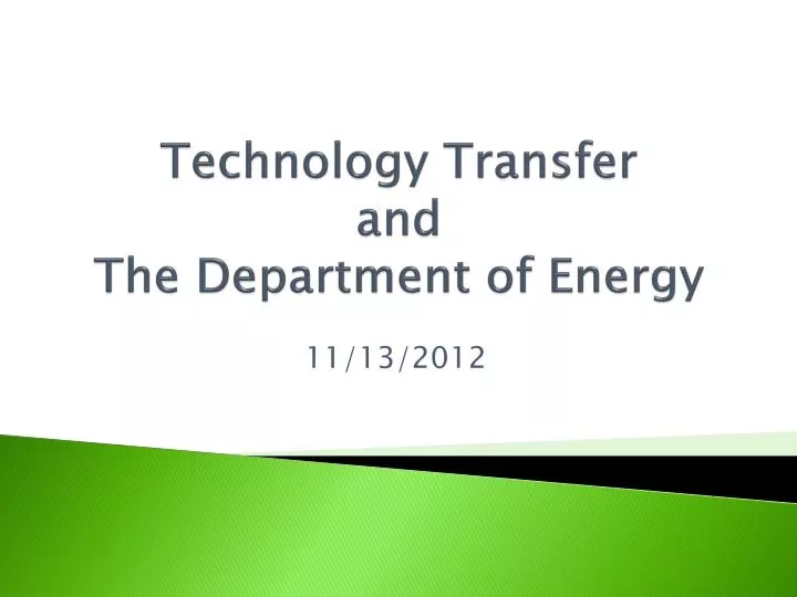 technology transfer and the department of energy