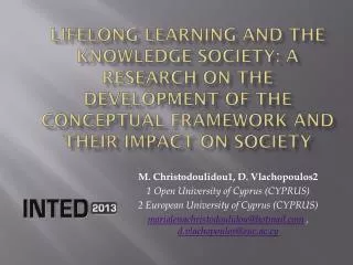LIFELONG LEARNING AND THE KNOWLEDGE SOCIETY: A RESEARCH ON THE DEVELOPMENT OF THE CONCEPTUAL FRAMEWORK AND THEIR IMPACT