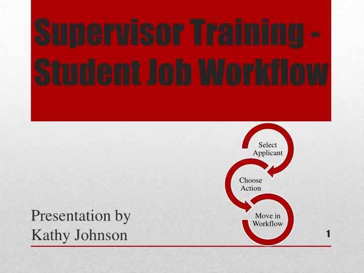 supervisor training student job workflow