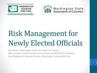 Risk Management for Newly Elected Officials