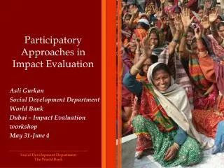 Participatory Approaches in Impact Evaluation