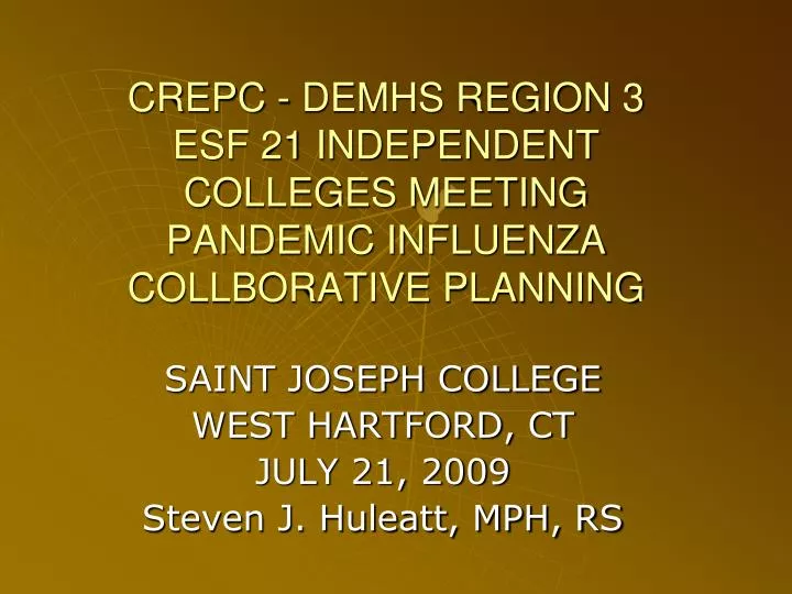 crepc demhs region 3 esf 21 independent colleges meeting pandemic influenza collborative planning