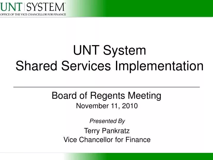 unt system shared services implementation