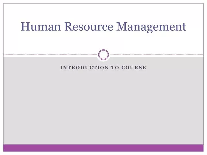 human resource management