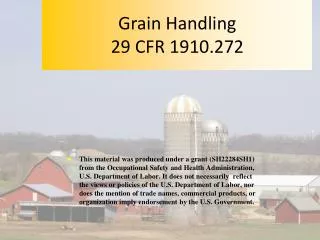 Grain Handling 29 CFR 1910.272