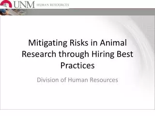 Mitigating Risks in Animal Research through Hiring Best Practices