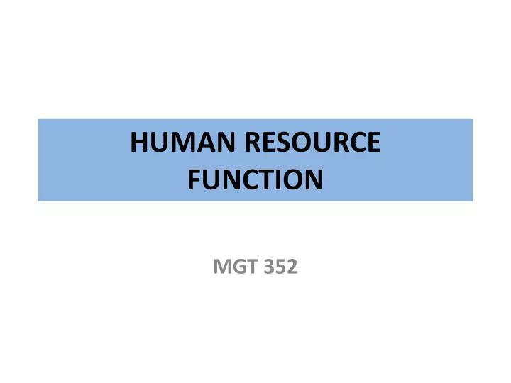 human resource function