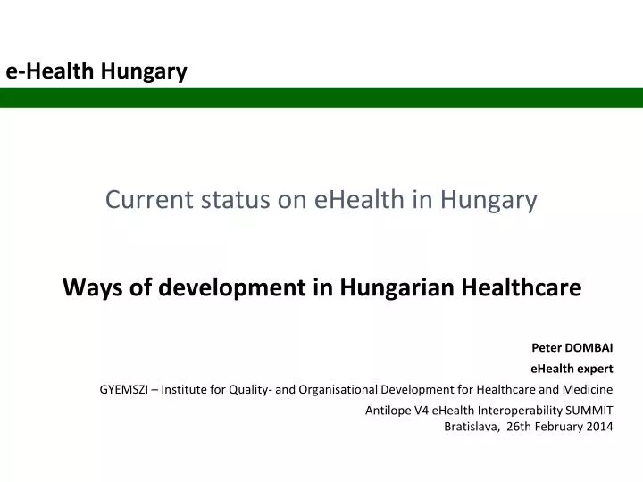 current status on ehealth in hungary
