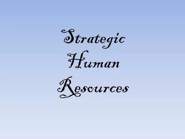strategic human resources
