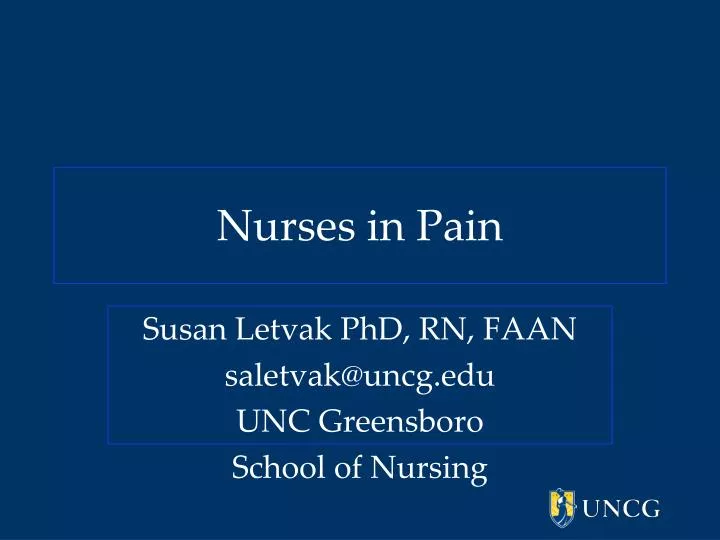 nurses in pain