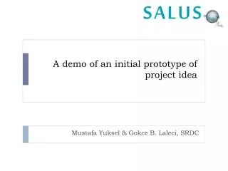 A demo of an initial prototype of project idea