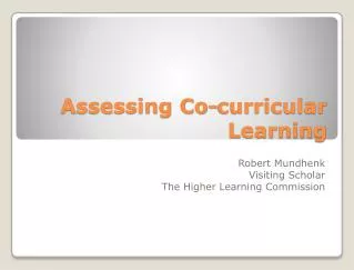 Assessing Co-curricular Learning