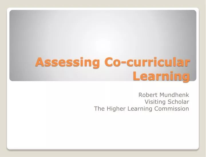 assessing co curricular learning