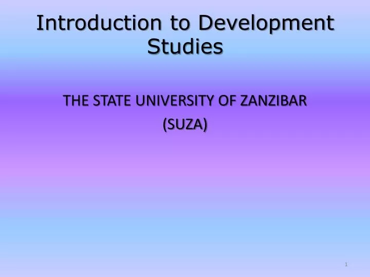 introduction to development studies