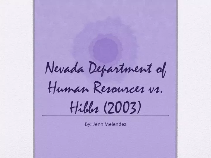 nevada department of human resources vs hibbs 2003