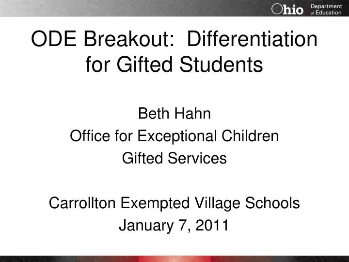 ode breakout differentiation for gifted students