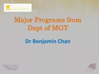 Major Programs from Dept of MGT