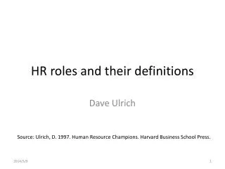 HR roles and their definitions