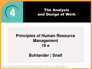 The Analysis and Design of Work