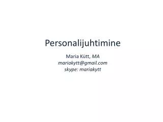 personalijuhtimine