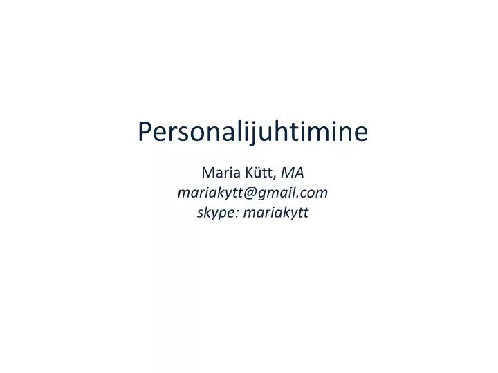 personalijuhtimine