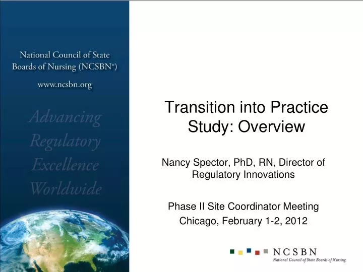 transition into practice study overview